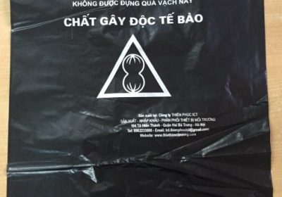 túi nilon rác thải độc hại - màu đen